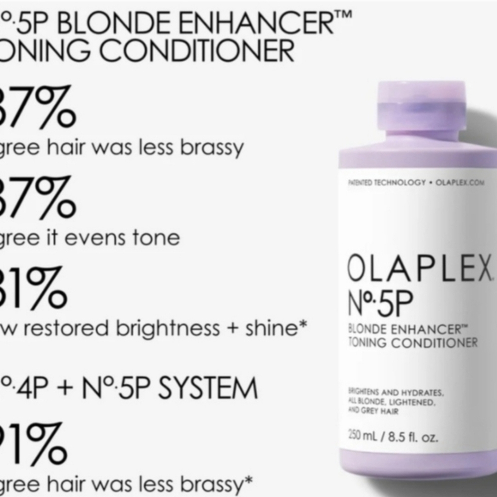 NWT FULL SET OLAPLEX No.4P & No.5P Blonde Enhancer Duo - White & Violet Accents - Picture 3 of 5
